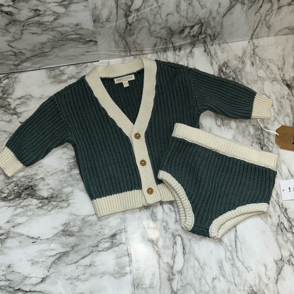 Grayson Collective NWT Baby Sweater & Bottom Set - Teal Blue
